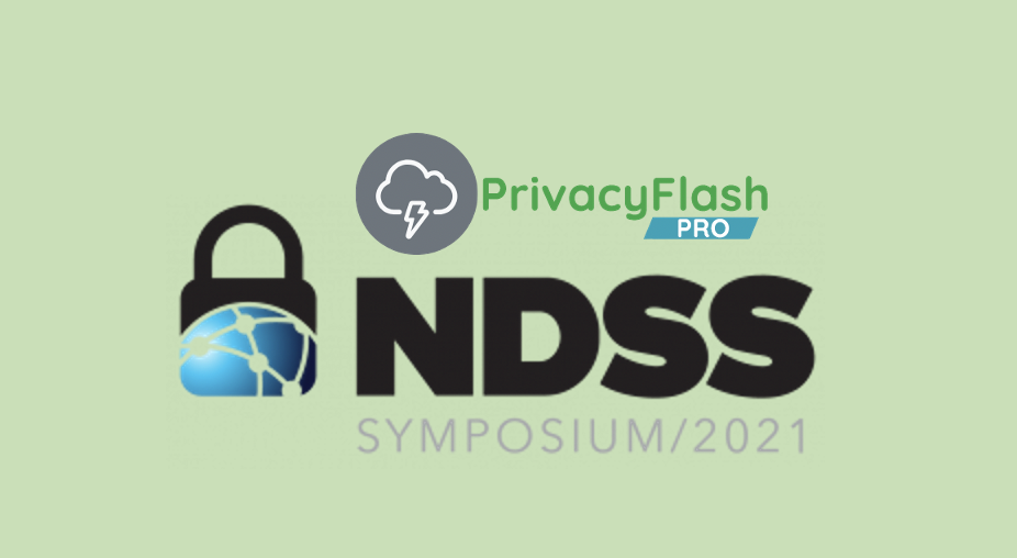 Logos of PrivacyFlash Pro and the Network and Distributed Systems Security Symposium.